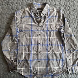 Banana Republic Gray and Blue Checkered Shirt